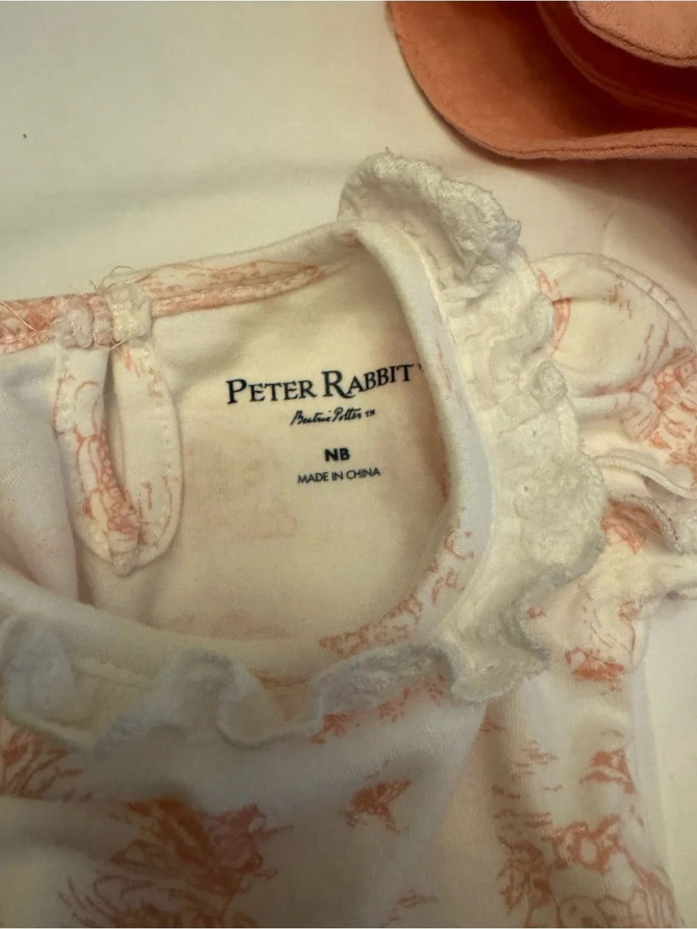 Peter Rabbit Pink Baby Sun Hat, Onesie & Ruffle Bloomers Set